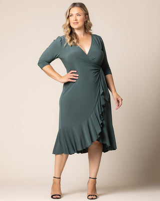 Whimsy Wrap Dress in Fern Green