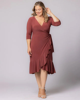 Whimsy Wrap Dress in Marsala