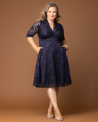 Mon Cherie Lace Dress in Violet Noir Lace