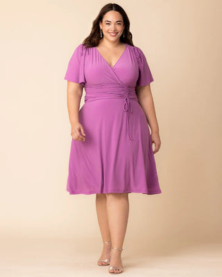 Jemma Ruched Tie Dress in Lilac