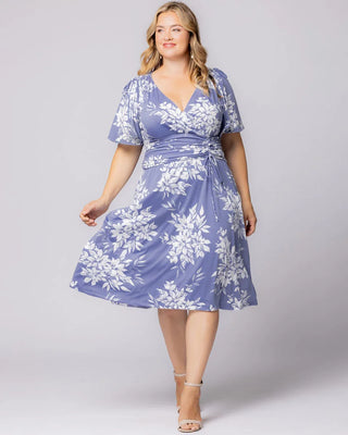 Jemma Ruched Tie Dress in Misty Lavender Florals