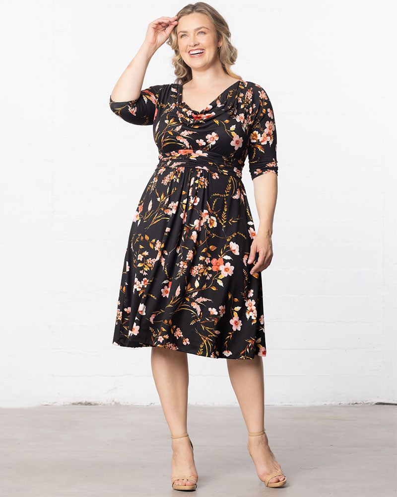 Plus Size Heather Cowl Neck Dress - Kiyonna