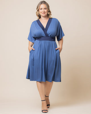 Paige Colorblock Dress in Blue Moon