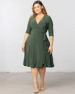 Essential Wrap Dress in Olive