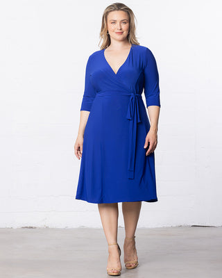 Essential Wrap Dress in Sapphire Blue