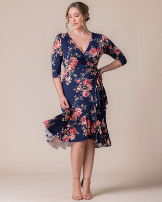 Flirty Flounce Wrap Dress in Coming Up Roses