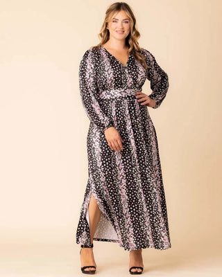 Kelsey Long Sleeve Maxi Dress in Nightshade Floral Falls