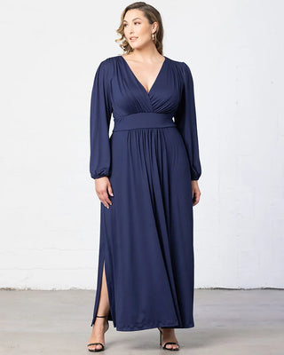 Kelsey Long Sleeve Maxi Dress in Nouveau Navy