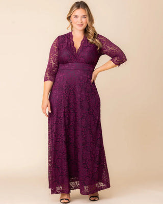 Maria Lace Evening Gown in Berry Bliss