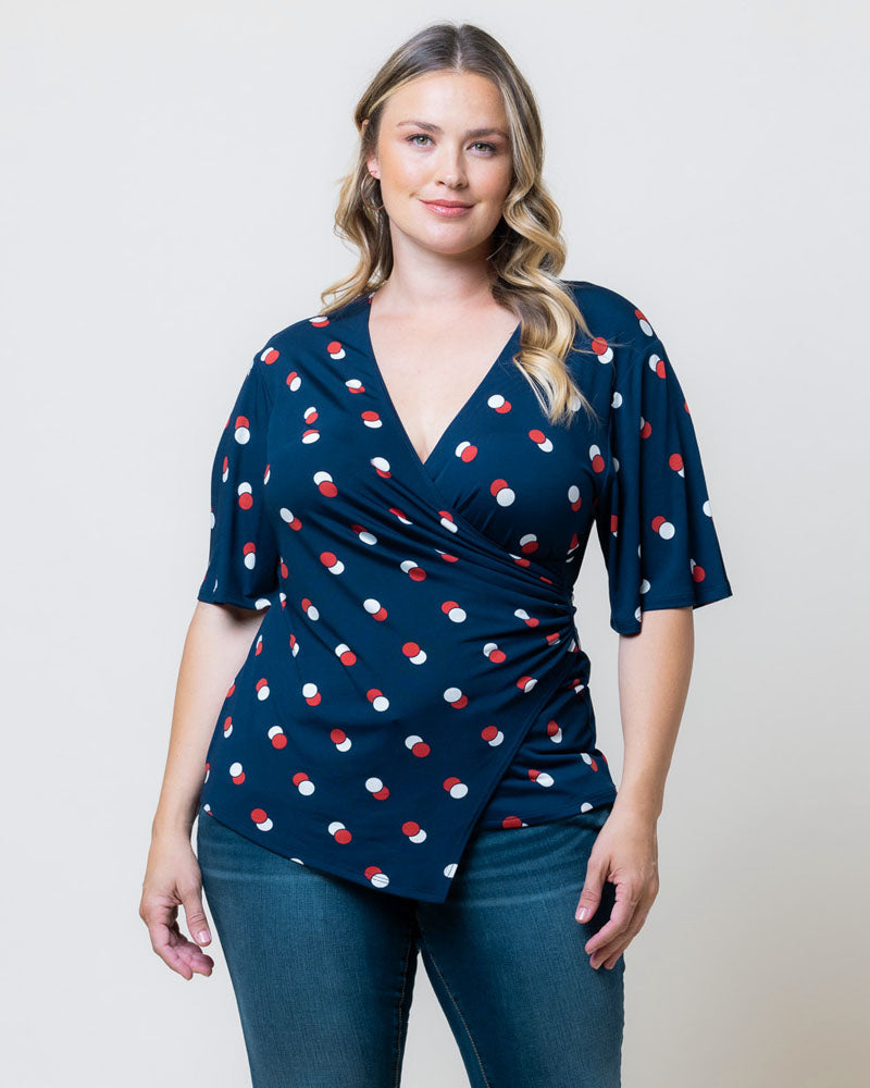 Stella Faux Wrap Top - Sale! – Kiyonna