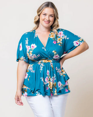 Encore Print Top in Tea Floral Print