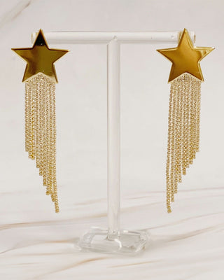 Star Shine Cascade Earrings in Gold