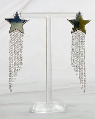 Star Shine Cascade Earrings in Silver