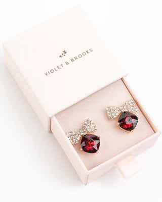 Darling Bow Tie Earrings in Ruby