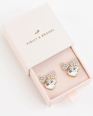 Darling Bow Tie Earrings in Sparkle