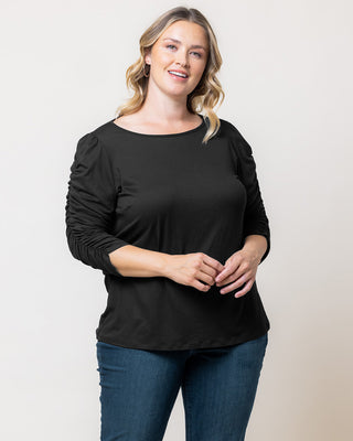 Reverie Ruched Top in Black