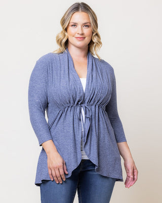 Sunset Stroll Cardigan in Heathered Indigo