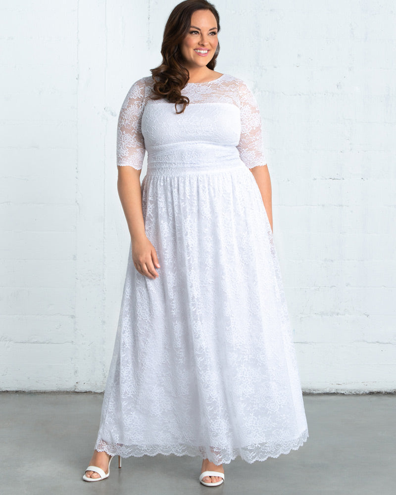 Plus Size Illusion Lace Wedding Dress | Kiyonna Clothing