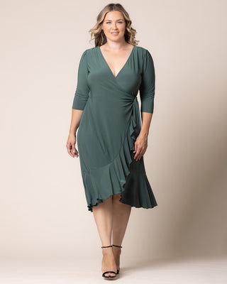 Whimsy Wrap Dress in Fern Green