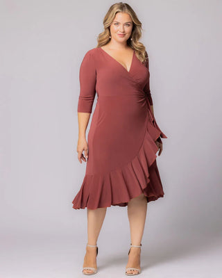 Whimsy Wrap Dress in Marsala