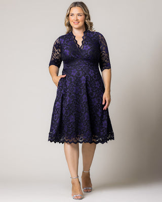 Mon Cherie Lace Dress in Violet Noir Lace