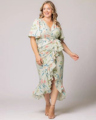 Alexandra Faux Wrap Gown in Lush Lily Print