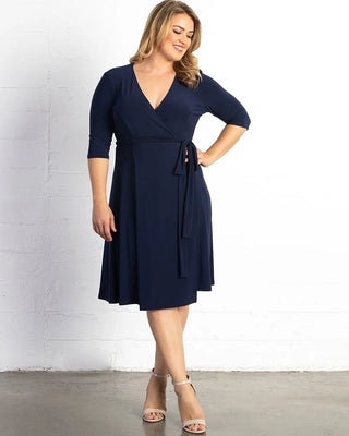 Essential Wrap Dress in 
Nouveau Navy