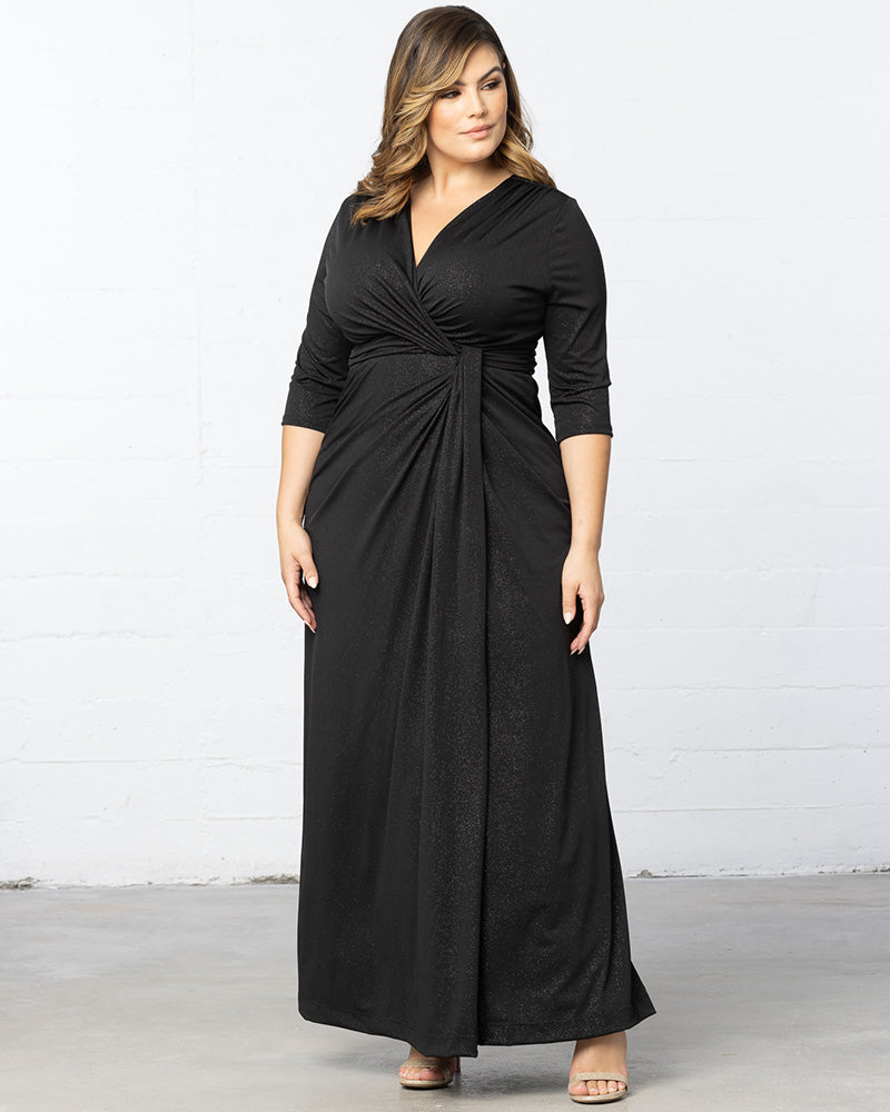 Plus Size Evening Gown with Sleeves | Plus Size Long Formal Dresses –  Kiyonna