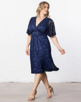 Starry Sequined Lace Cocktail Dress in 
Nocturnal Navy