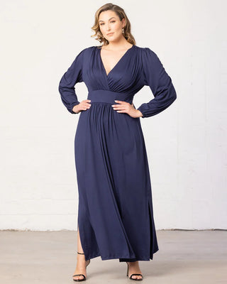 Kelsey Long Sleeve Maxi Dress in Nouveau Navy