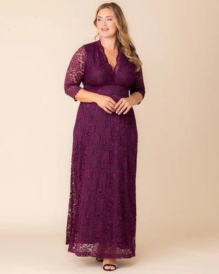 Maria Lace Evening Gown in Berry Bliss