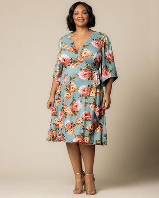 Gemini Wrap Dress in English Tea Rose