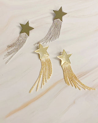 Star Shine Cascade Earrings in Gold