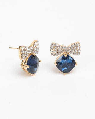 Darling Bow Tie Earrings in Sapphire