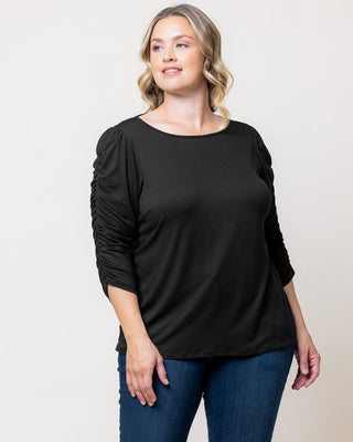 Reverie Ruched Top in Black