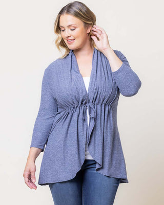 Sunset Stroll Cardigan in Heathered Indigo