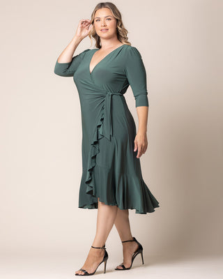 Whimsy Wrap Dress in Fern Green