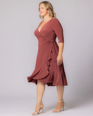 Whimsy Wrap Dress in Marsala