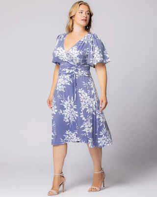 Jemma Ruched Tie Dress in Misty Lavender Florals