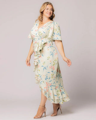 Alexandra Faux Wrap Gown in Lush Lily Print