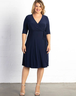 Essential Wrap Dress in 
Nouveau Navy