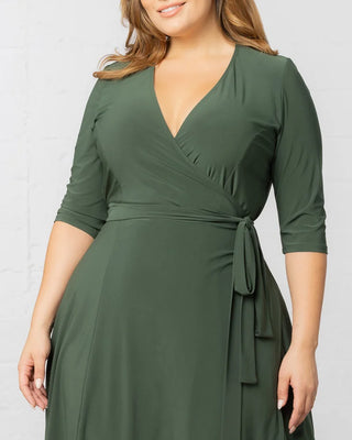 Essential Wrap Dress in Olive