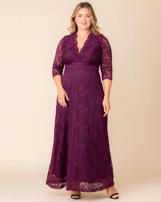 Maria Lace Evening Gown in Berry Bliss