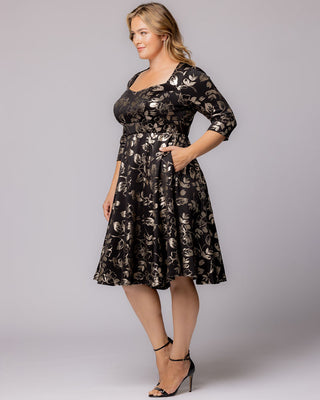 Royal Sweetheart Cocktail Dress in Gilded Noir