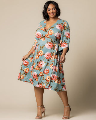 Gemini Wrap Dress in English Tea Rose