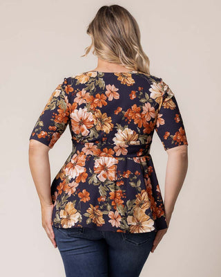 Posh Peplum Top in Autumn Garden