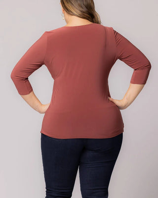 Femme Fatale Faux Wrap Top in Marsala