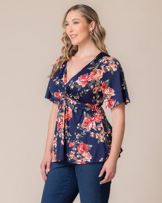 Abby Twist Front Top in Coming Up Roses