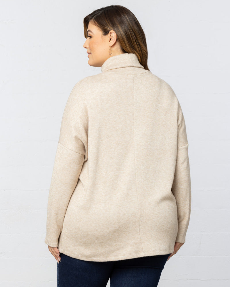 Womens Plus Size Paris Turtleneck Tunic Sweater - Kiyonna