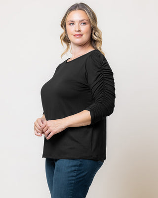 Reverie Ruched Top in Black